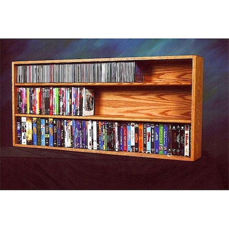 Wood Shed Wood Shed 313-4 W Solid Oak Wall or Shelf Mount for CD and DVD-VHS tape-Book Cabinet 313-4 W